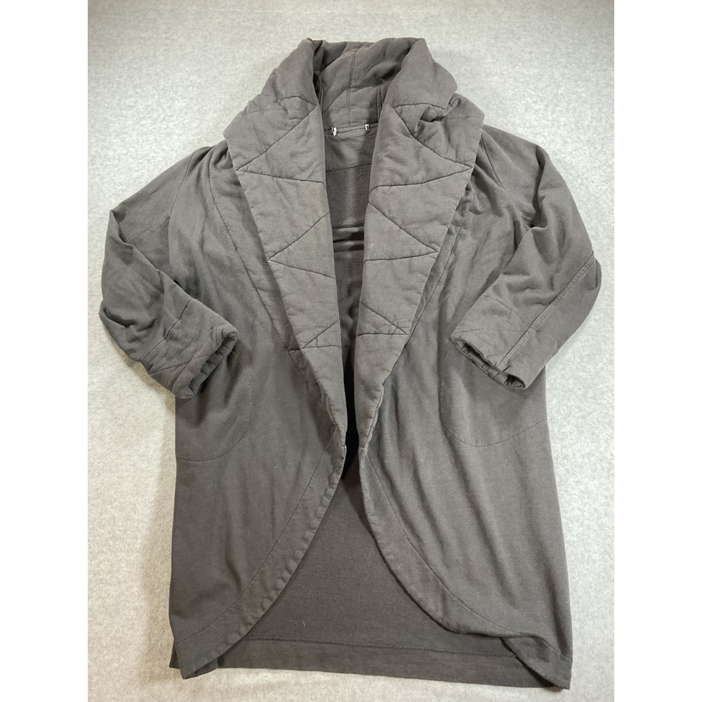 Young Fabulous & Broke Gray Quilted Shawl Collar Open Front Cardigan M/L 2119